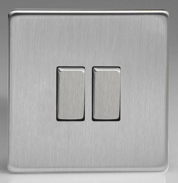 Brushed steel shop light switch
