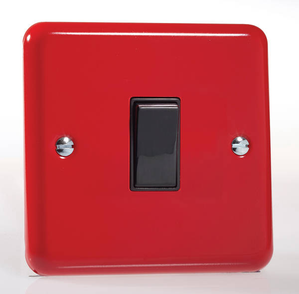 1 Gang 2 Way Light Switch - Pillar Box Red