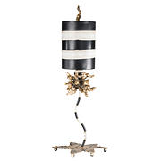Dominique Table Lamp  - Gold Leaf, Black & Cream Stripes product image